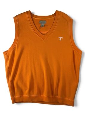 Cutter & Buck Orange V-Neck Sleeveless Sweater Vest XL